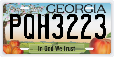 GA license plate PQH3223
