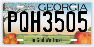 GA license plate PQH3505