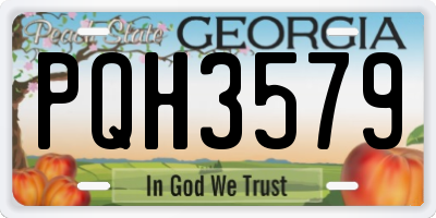 GA license plate PQH3579