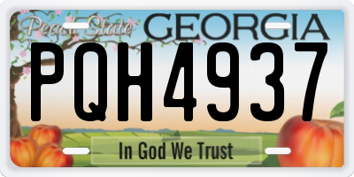 GA license plate PQH4937