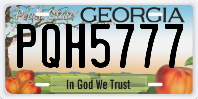 GA license plate PQH5777