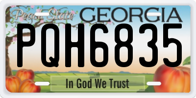 GA license plate PQH6835