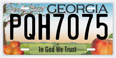 GA license plate PQH7075