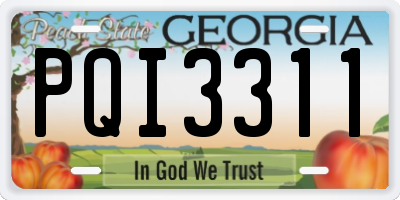 GA license plate PQI3311