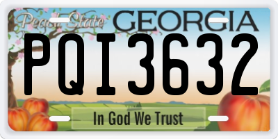 GA license plate PQI3632