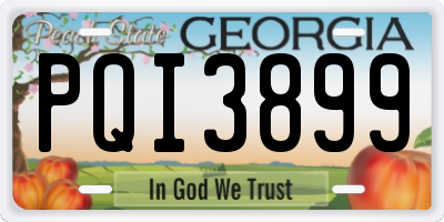 GA license plate PQI3899