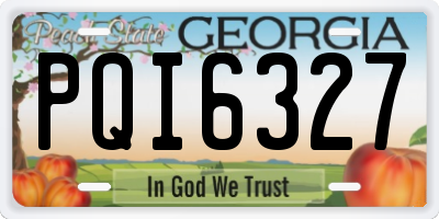 GA license plate PQI6327