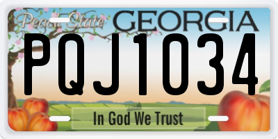GA license plate PQJ1034