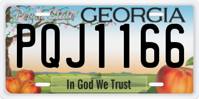 GA license plate PQJ1166