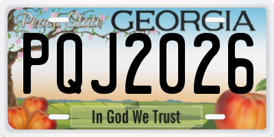 GA license plate PQJ2026