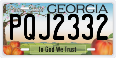 GA license plate PQJ2332