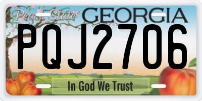 GA license plate PQJ2706