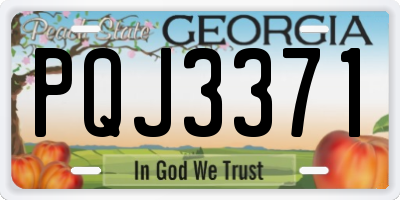 GA license plate PQJ3371