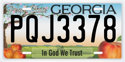 GA license plate PQJ3378