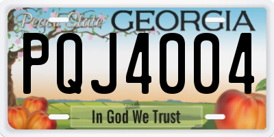 GA license plate PQJ4004