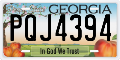 GA license plate PQJ4394