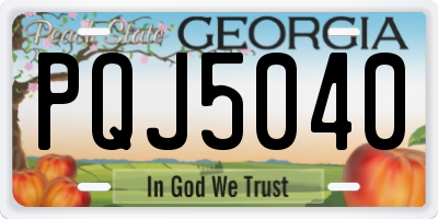 GA license plate PQJ5040