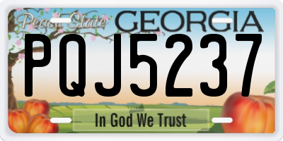 GA license plate PQJ5237
