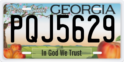 GA license plate PQJ5629