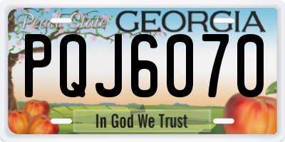 GA license plate PQJ6070