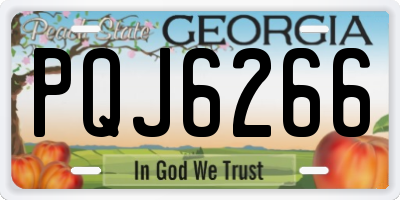 GA license plate PQJ6266