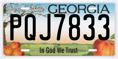 GA license plate PQJ7833