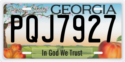 GA license plate PQJ7927