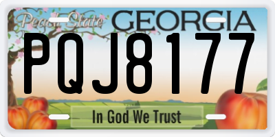 GA license plate PQJ8177