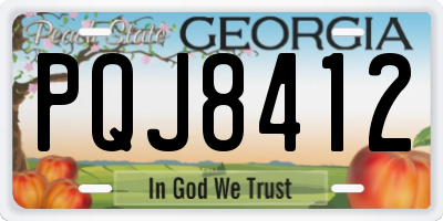 GA license plate PQJ8412