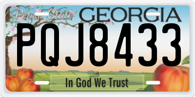 GA license plate PQJ8433