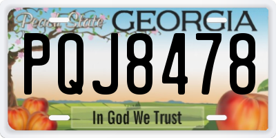 GA license plate PQJ8478