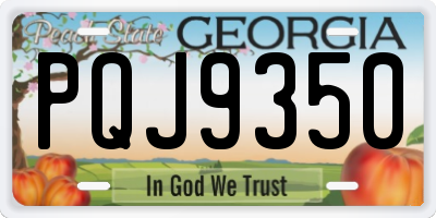 GA license plate PQJ9350