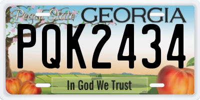GA license plate PQK2434