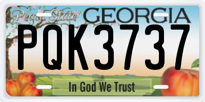 GA license plate PQK3737