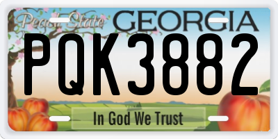 GA license plate PQK3882
