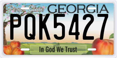 GA license plate PQK5427