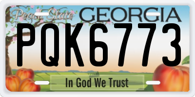 GA license plate PQK6773