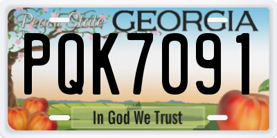 GA license plate PQK7091
