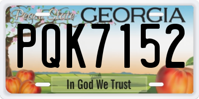 GA license plate PQK7152