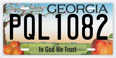 GA license plate PQL1082