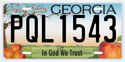 GA license plate PQL1543