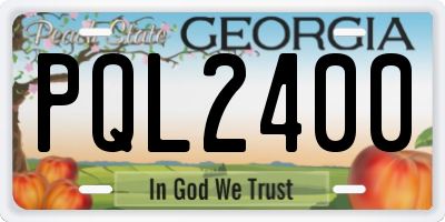 GA license plate PQL2400