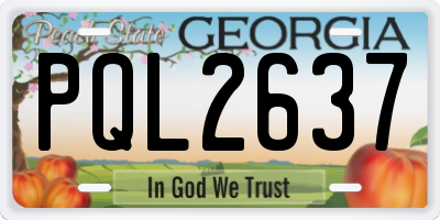 GA license plate PQL2637