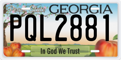 GA license plate PQL2881