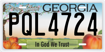 GA license plate PQL4724