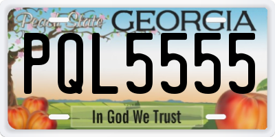 GA license plate PQL5555