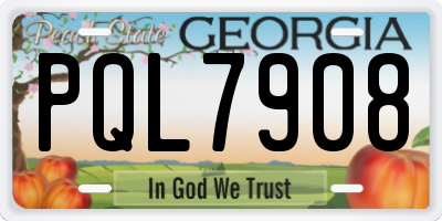 GA license plate PQL7908