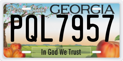 GA license plate PQL7957