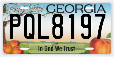 GA license plate PQL8197