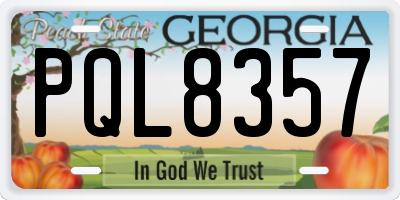 GA license plate PQL8357